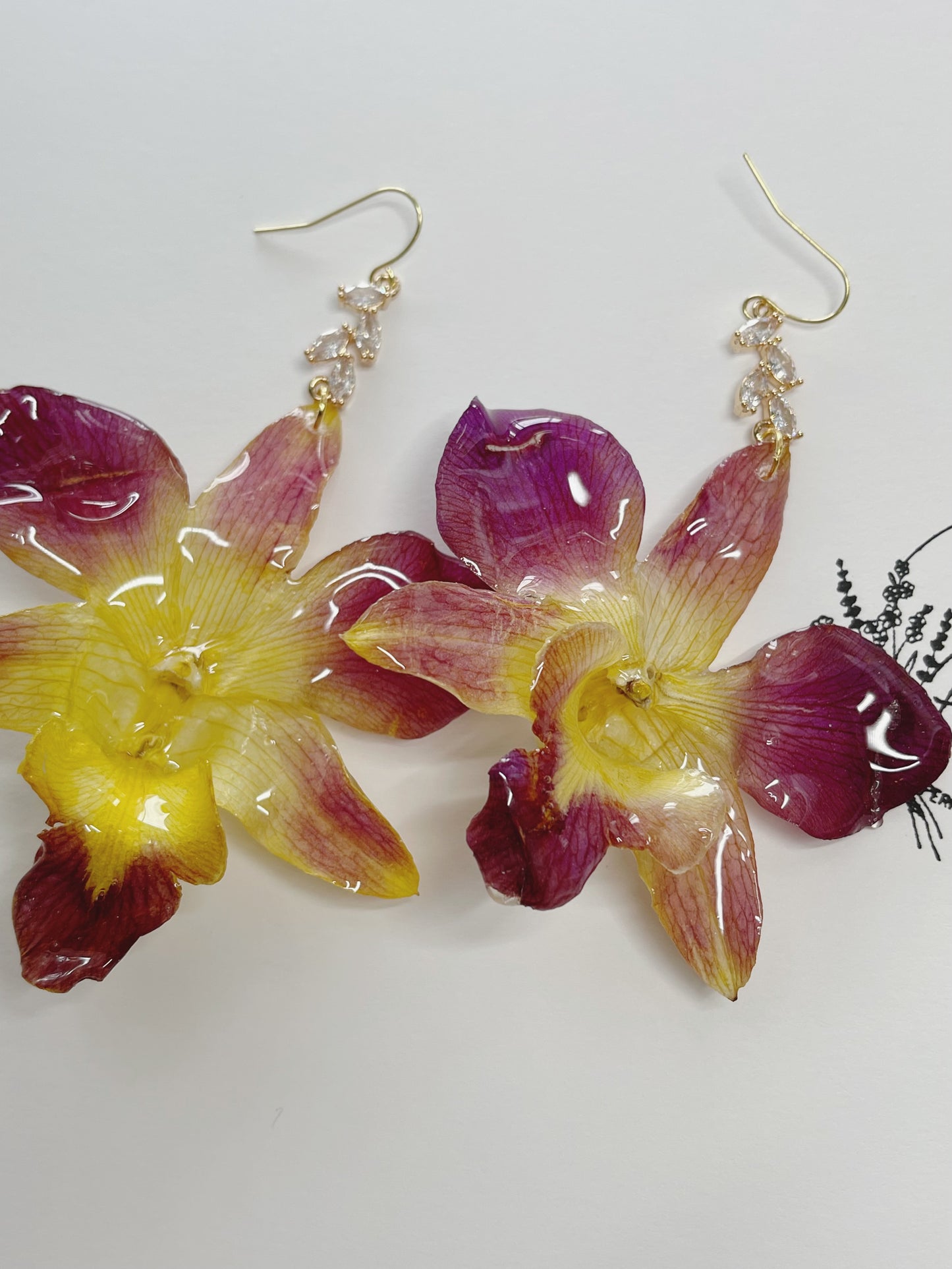 Burgundy Orchid Earrings
