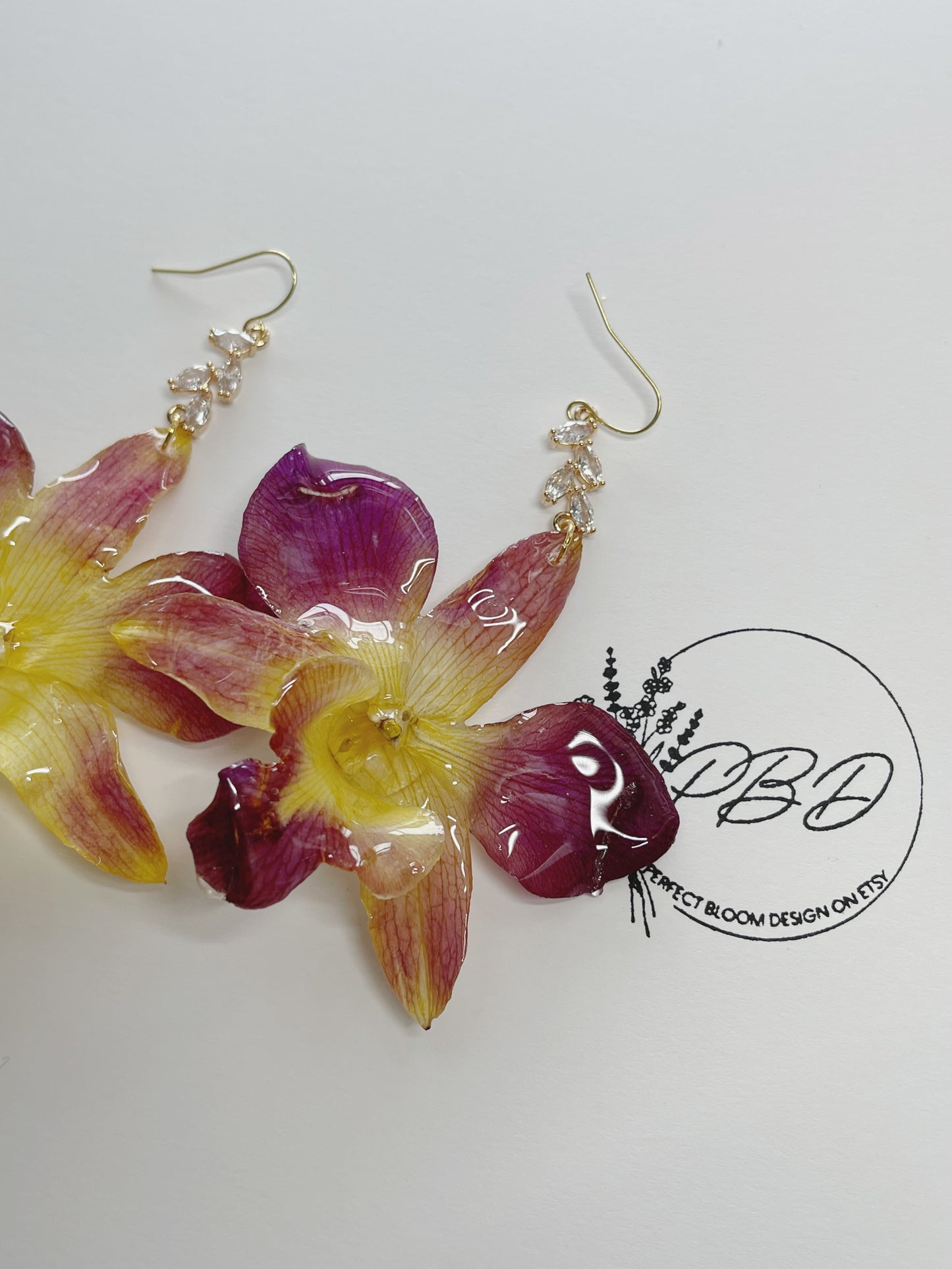 Burgundy Orchid Earrings