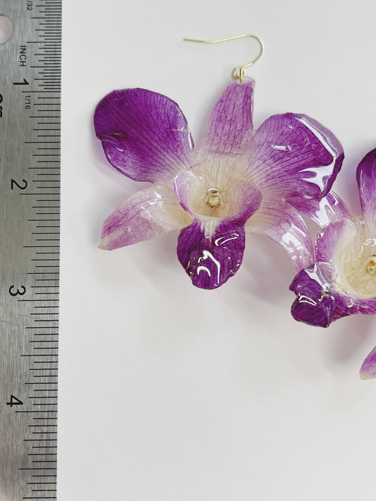 Purple Orchid Earrings