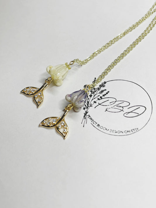 Hawaiian Purple Crown Flower Necklace